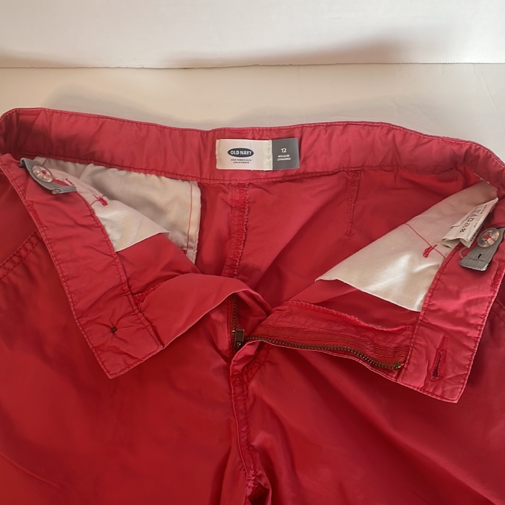 Old Navy youth size 12 flat front red/orange shorts - Picture 3 of 7